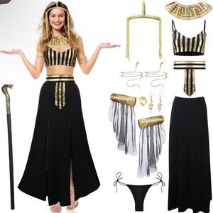 Women’s Cleopatra Halloween Costume Sexy Egypt Costume Egyptian Cosplay Size 2X